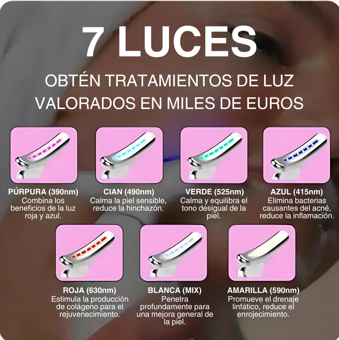 LumiGlow - Masajeador Facial LED Luce 10 años mas joven.